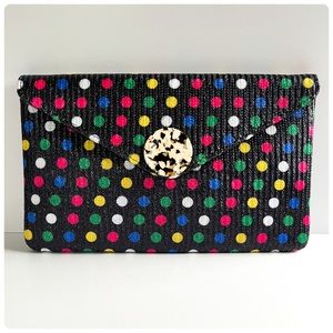 Black multicolor polka dot envelope clutch 🔥🔥🔥